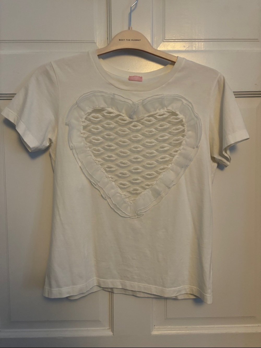 Giamba White Heart Applique Short Sleeve Tee